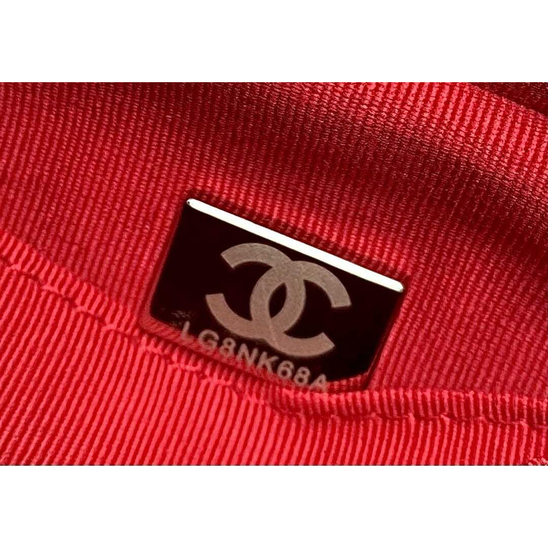 Ch*el gabrielle hobo bag crocodile embossed calfskin small black