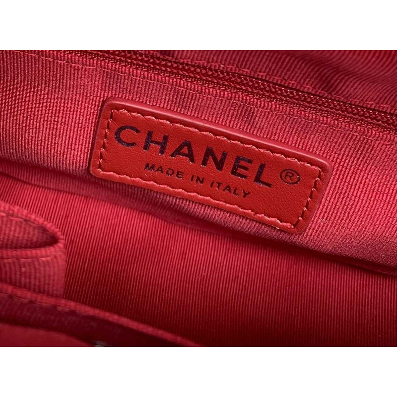 Ch*el gabrielle hobo bag crocodile embossed calfskin small black