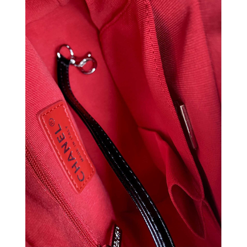 Ch*el gabrielle hobo bag crocodile embossed calfskin small black