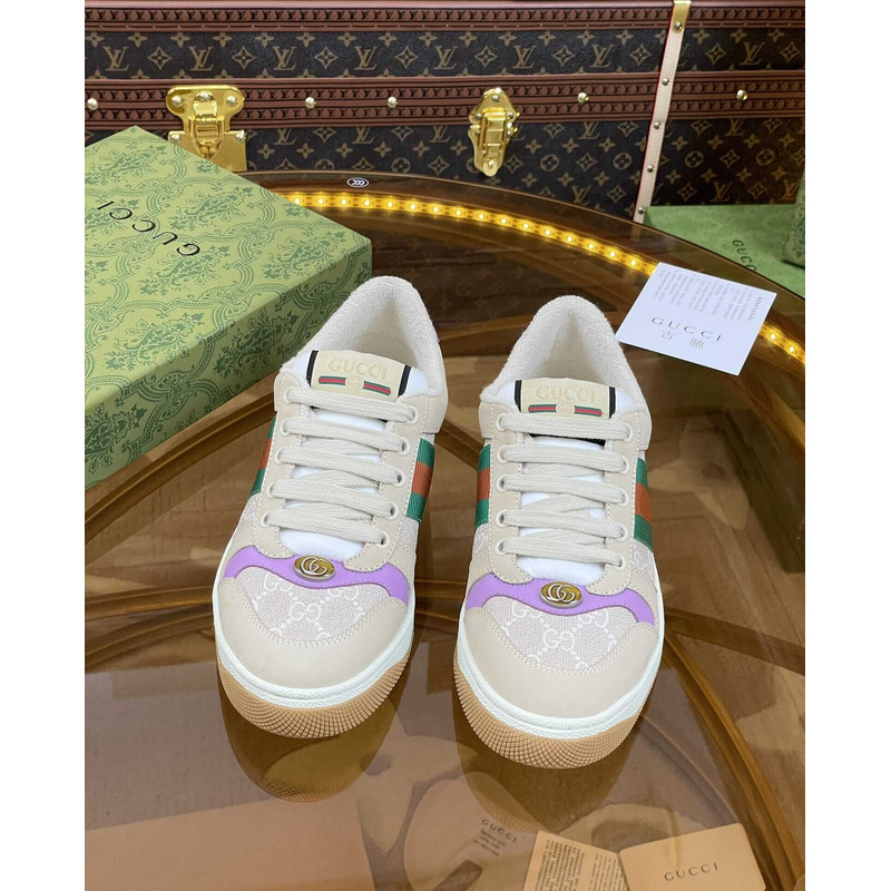 G*u*i screener sneakers white purple