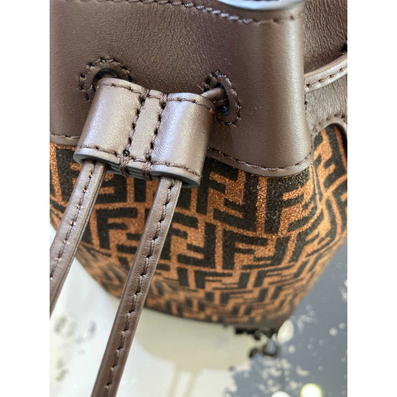 F**di mon tresor ff printleather mini bag brown