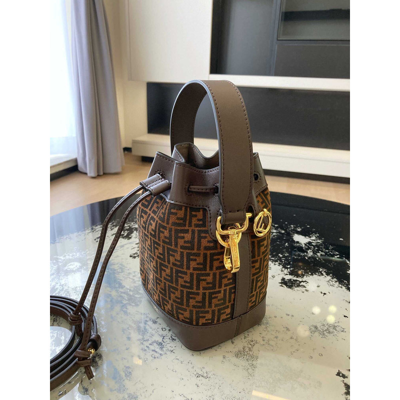 F**di mon tresor ff printleather mini bag brown