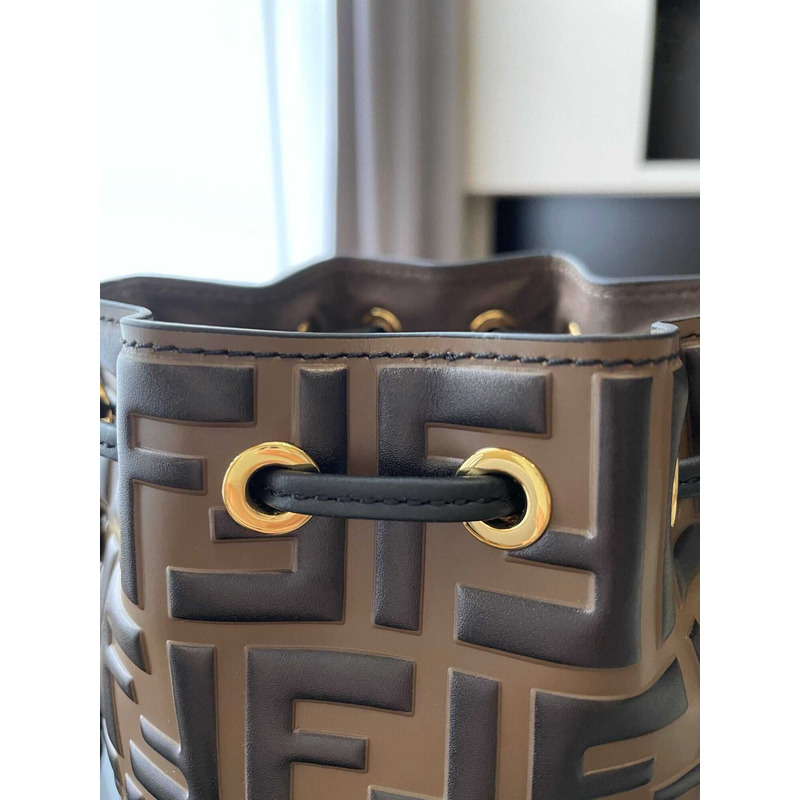 F**di mon tresor leather mini bag brown