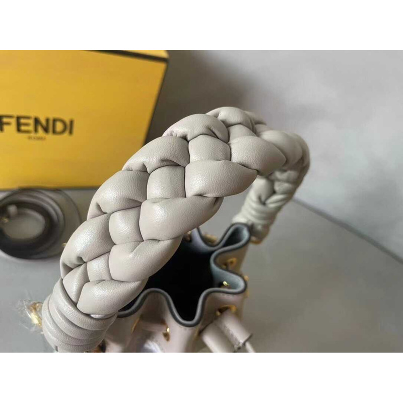 F**di mon tresor ff canvas mini bag grey brown