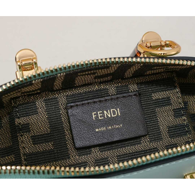 F**di by the way mini leather small boston bag green