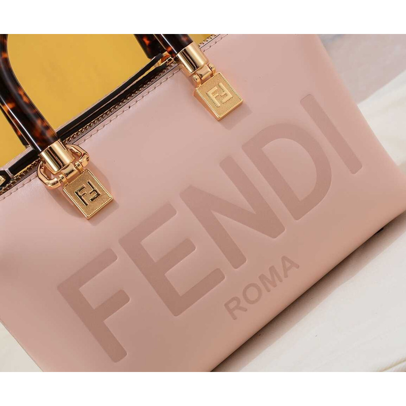 F**di by the way mini leather small boston bag light pink