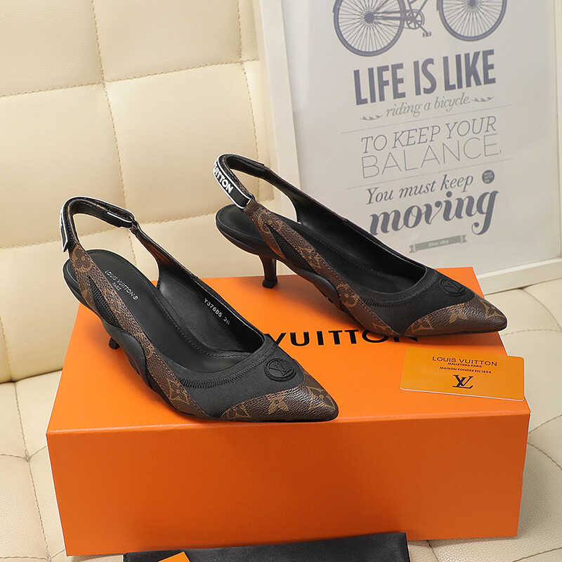 l**is V*t*n archlight slingback pump black/monogram