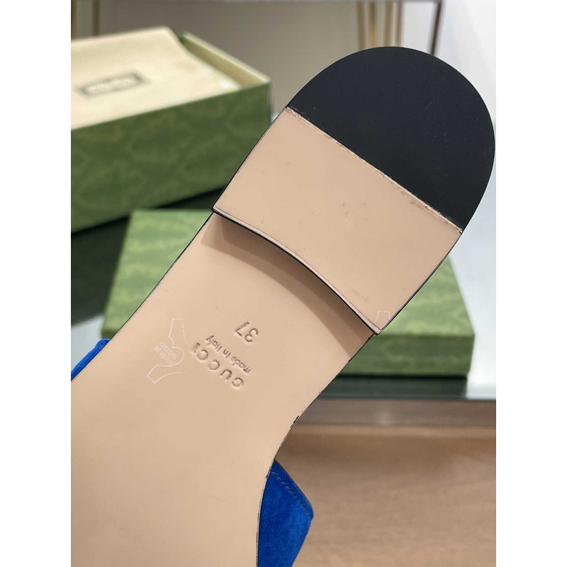 G*u*i interlocking g cut-out sandals blue /orange