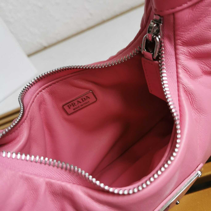 Pra*a soft padded nappa-leather mini bag pink