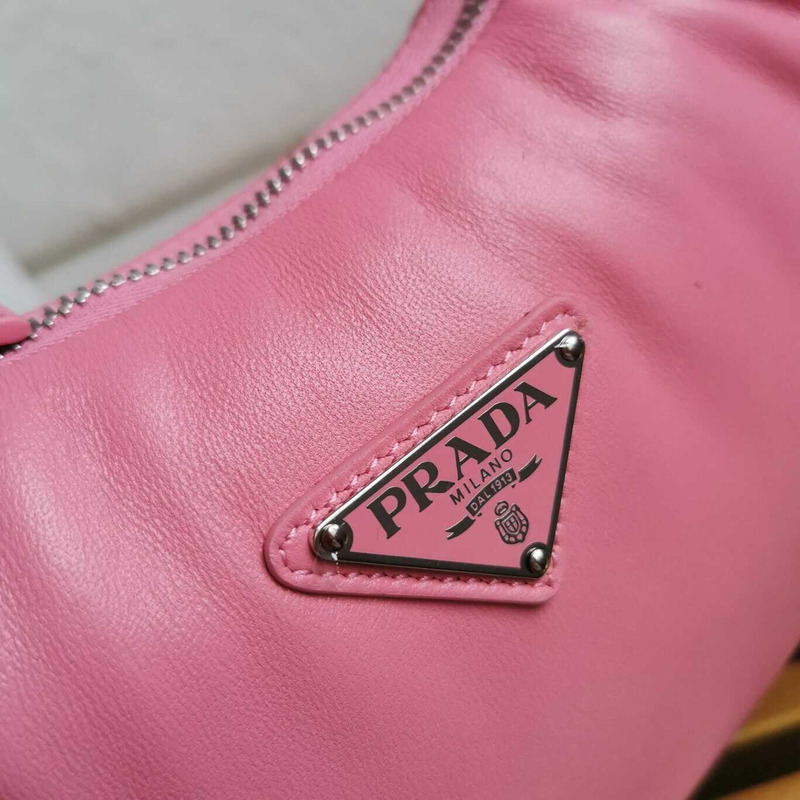 Pra*a soft padded nappa-leather mini bag pink