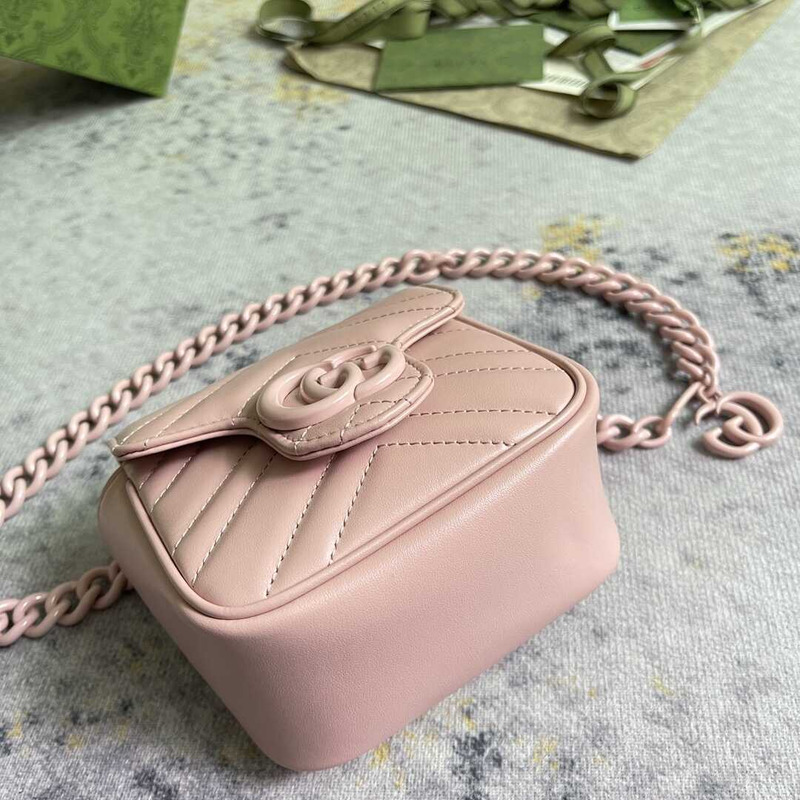 G*u*i gg marmont matelassé belt bag pink