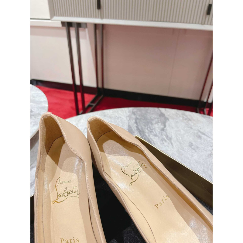 Ch**an louboutin hot chick patent leather pumps 100 nude