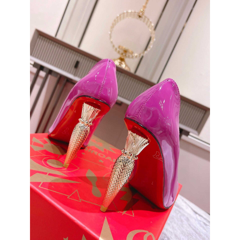 Ch**an louboutin hot chick patent leather pumps 100 purple