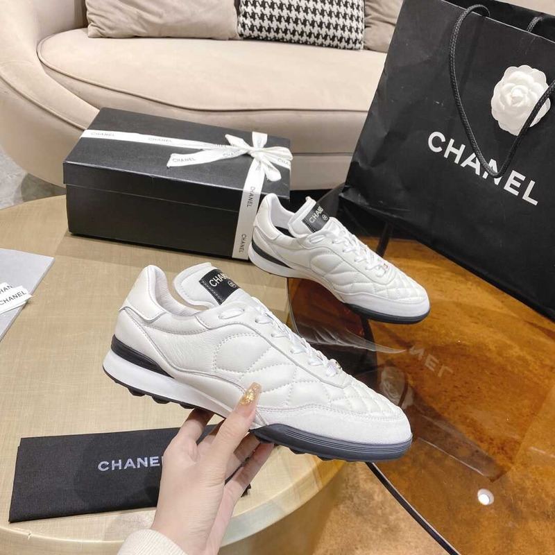 Ch*el platform casual style street style plain leather party style white