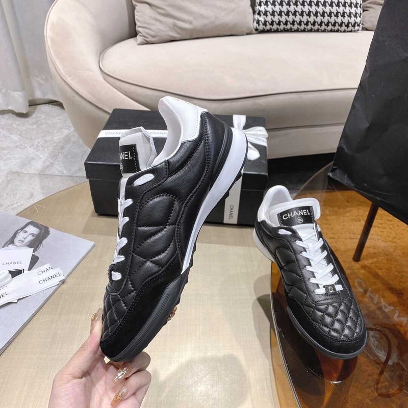 Ch*el platform casual style street style plain leather party style black