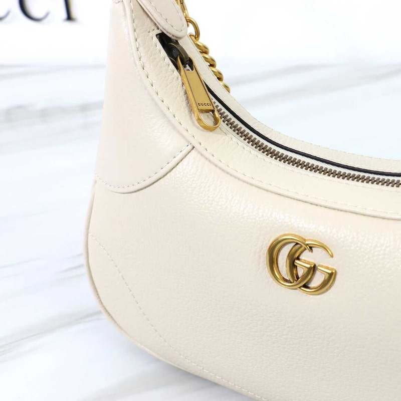 G*u*i aphrodite small crescent shoulder bag white