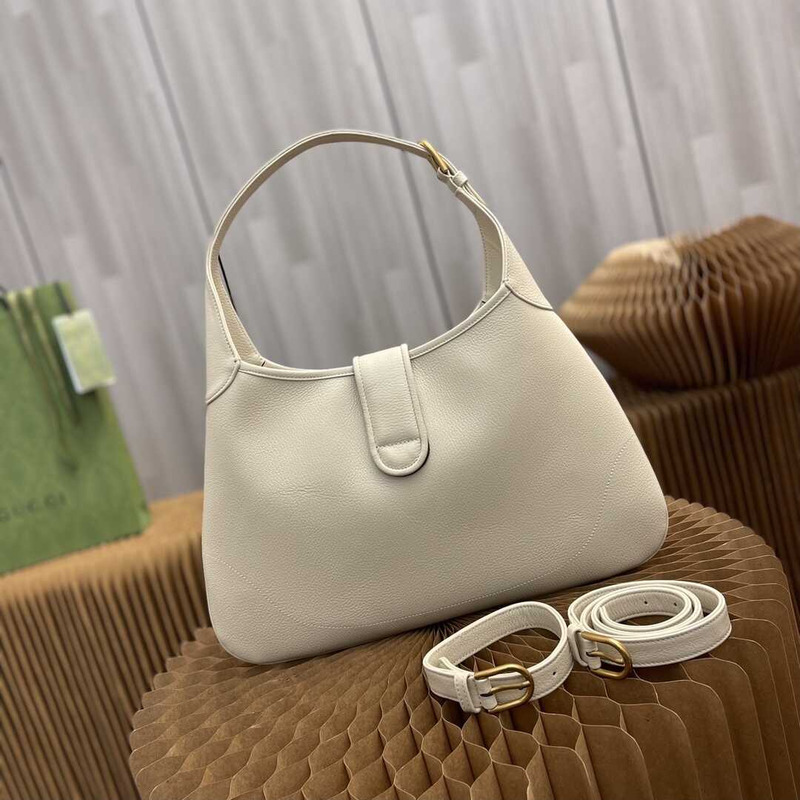 G*u*i aphrodite medium crescent shoulder bag white