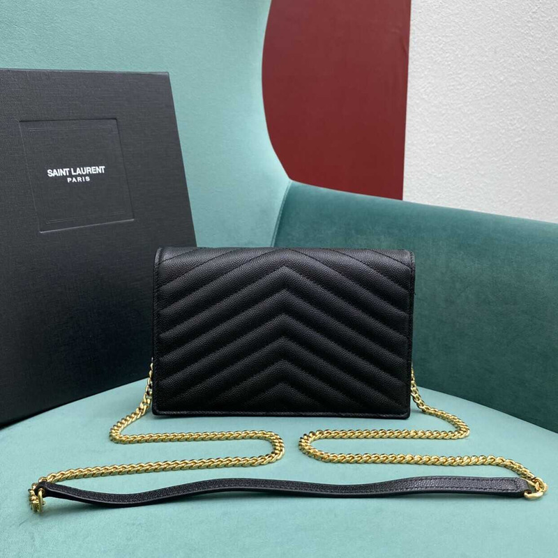 Saint Laurent Monogram Envelope Bag Black