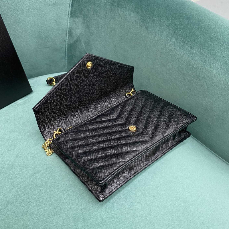 Saint Laurent Monogram Envelope Bag Black