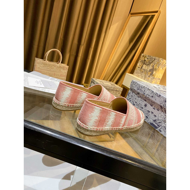 D*or pink cotton fabric granville d stripes espadrille flats