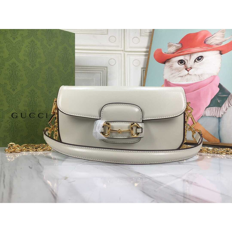 G*u*i horsebit1955 shoulder bag small size white