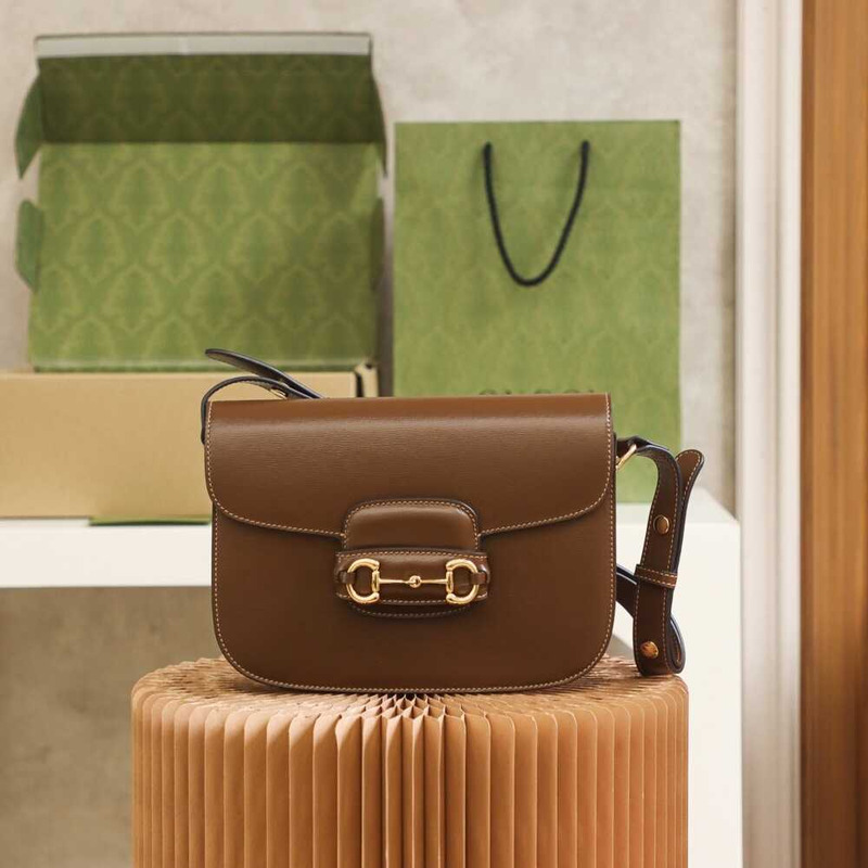 G*u*i horsebit 1955 series small shoulder bag brown
