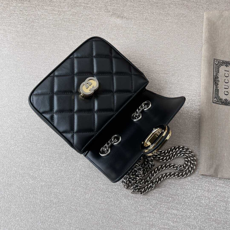 G*u*i deco mini quilted-leather cross-body bag black