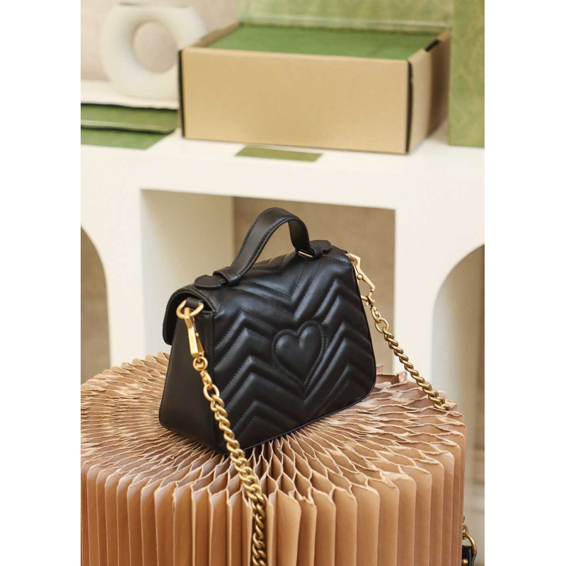 G*u*i gg marmont mini top handle bag black