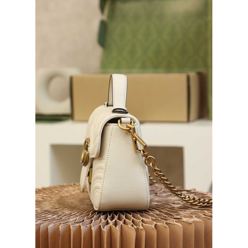 G*u*i gg marmont mini top handle bag white