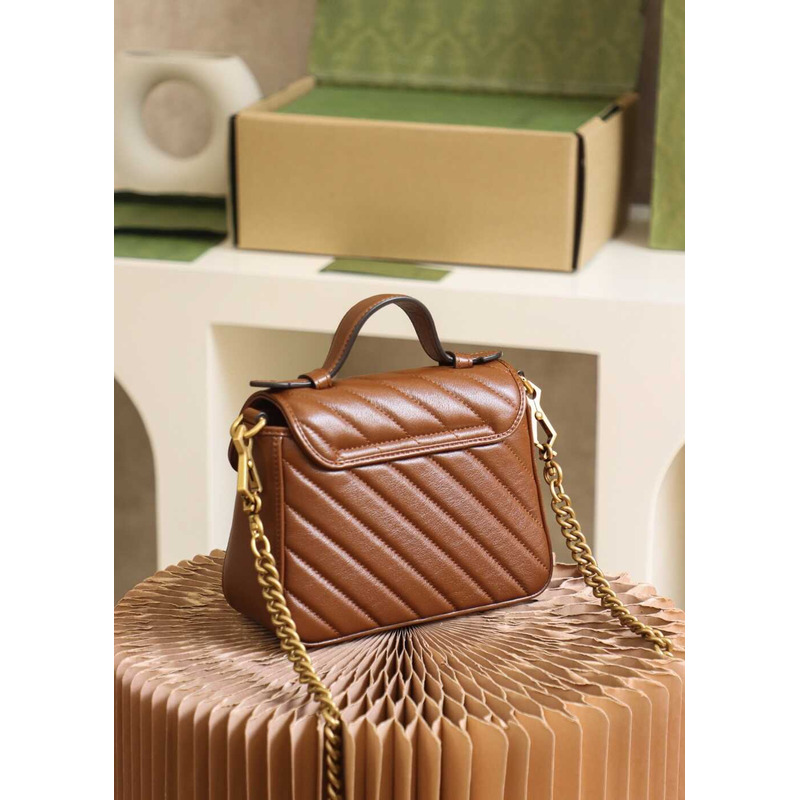G*u*i gg marmont mini top handle bag brown