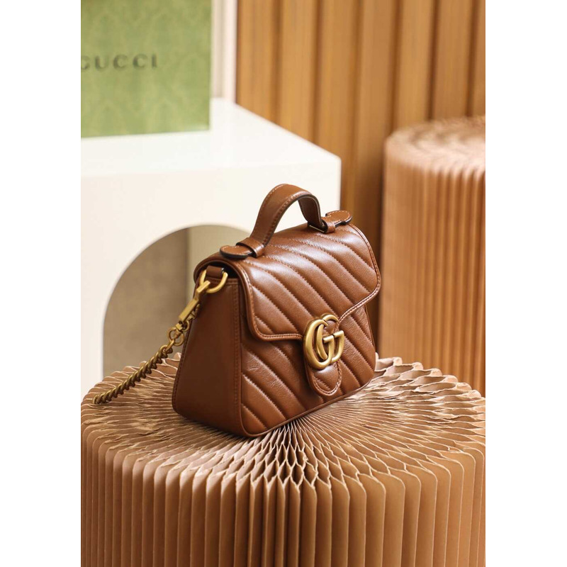 G*u*i gg marmont mini top handle bag brown