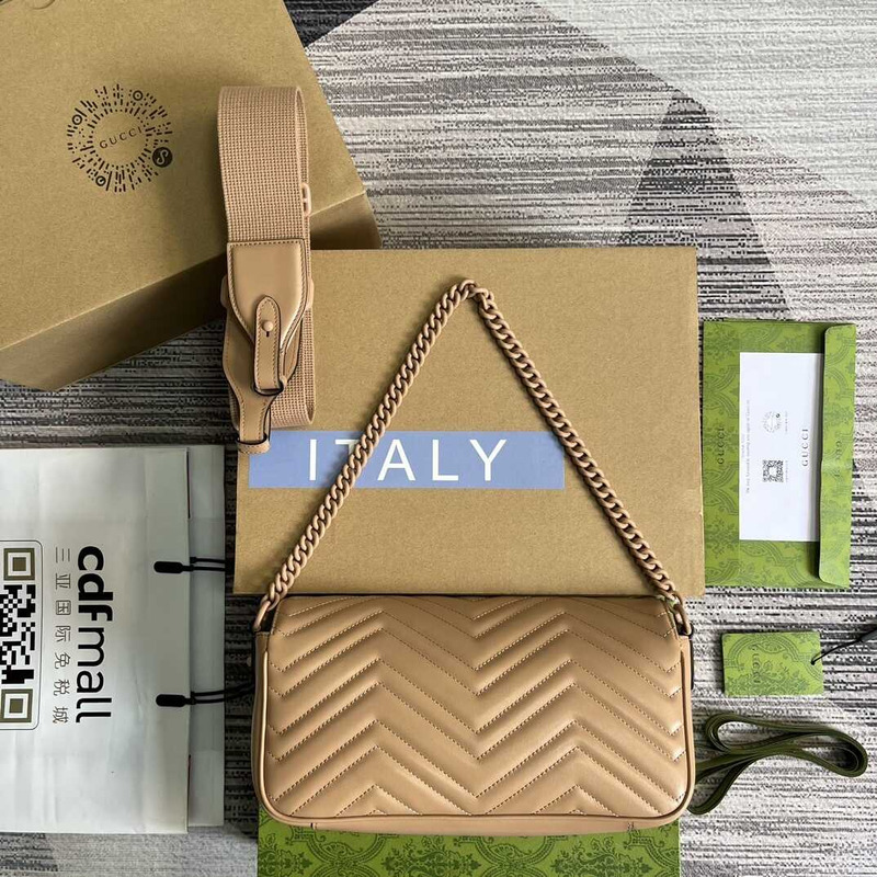 G*u*i gg marmont matelassé shoulder bag brown