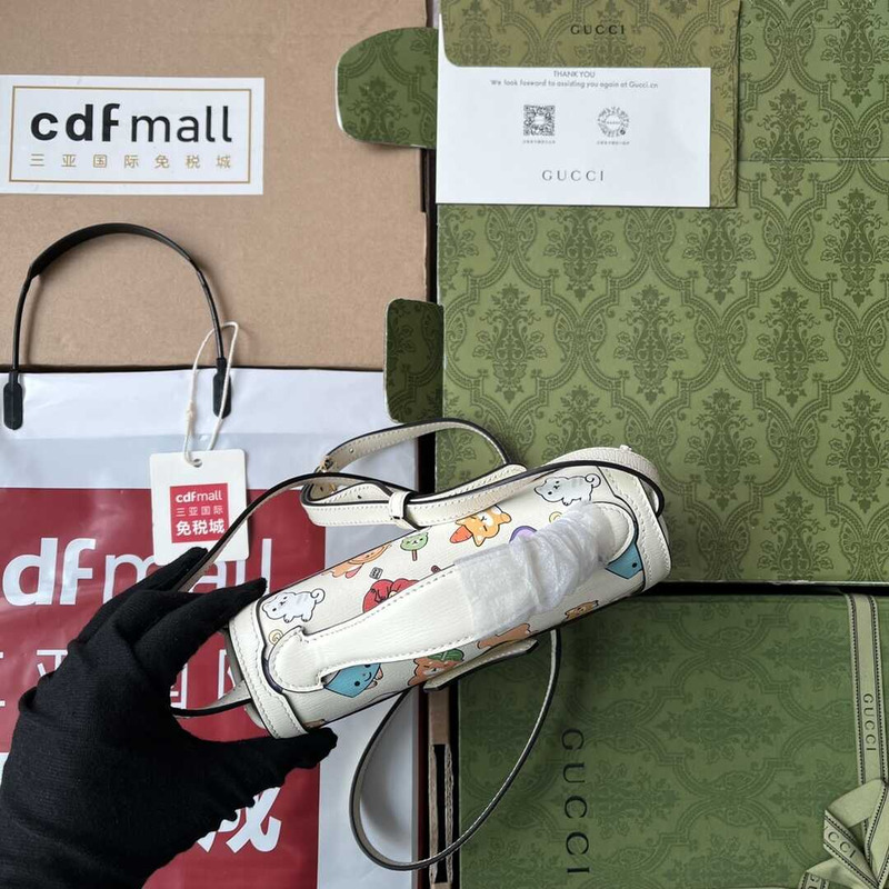 G*u*i padlock G*u*i animal print mini bag white