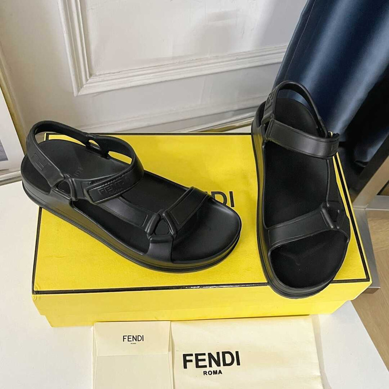 F**di hiker sandal rubber black