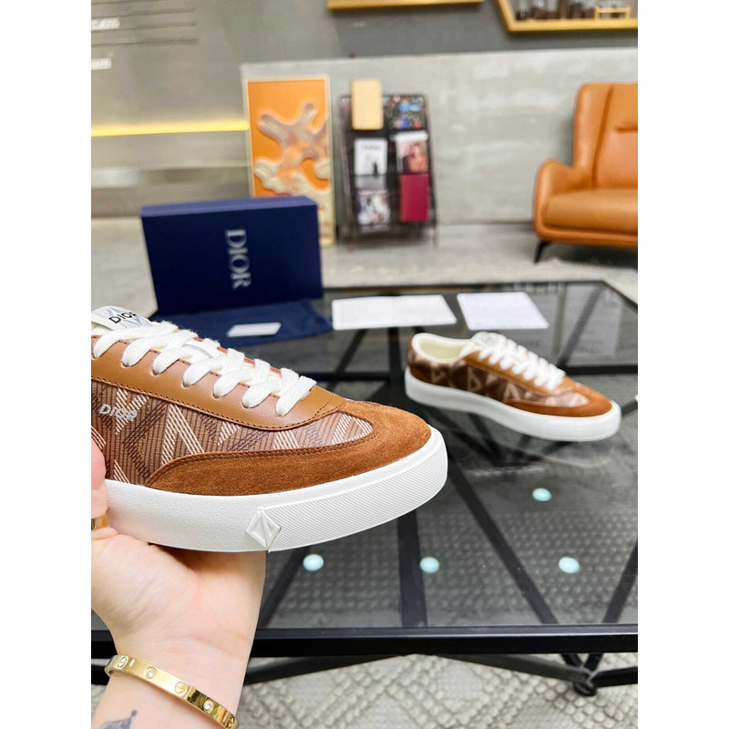 d*or b101 sneaker cd Di*m*nd canvas smooth calfskin nubuck brown