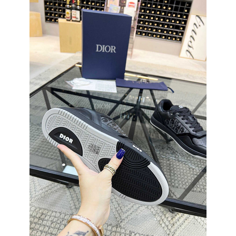 D*or b27 low top sneaker smooth calfskin oblique galaxy leather black