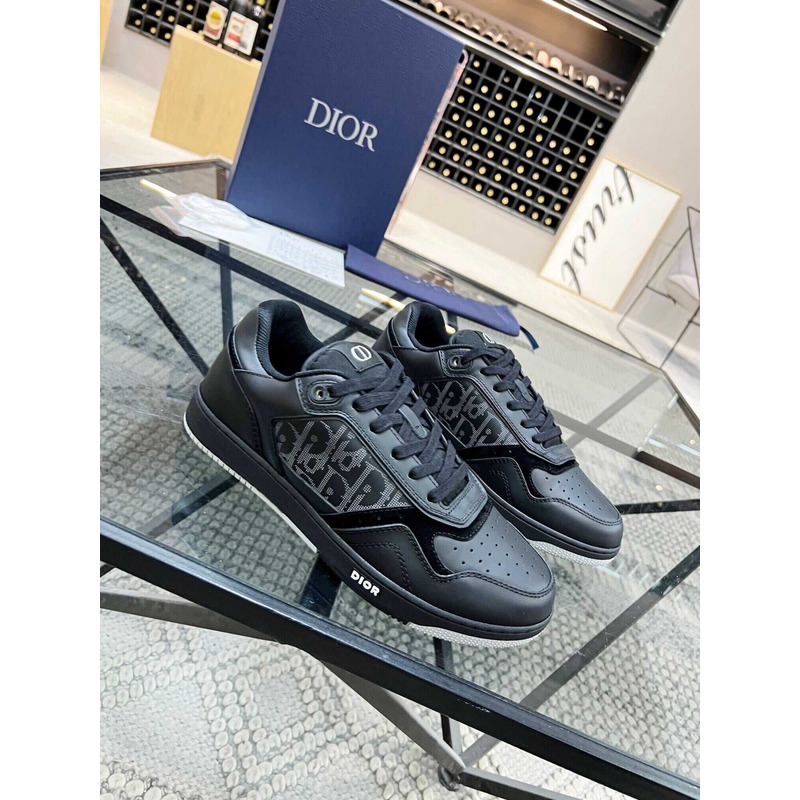 D*or b27 low top sneaker smooth calfskin oblique galaxy leather black