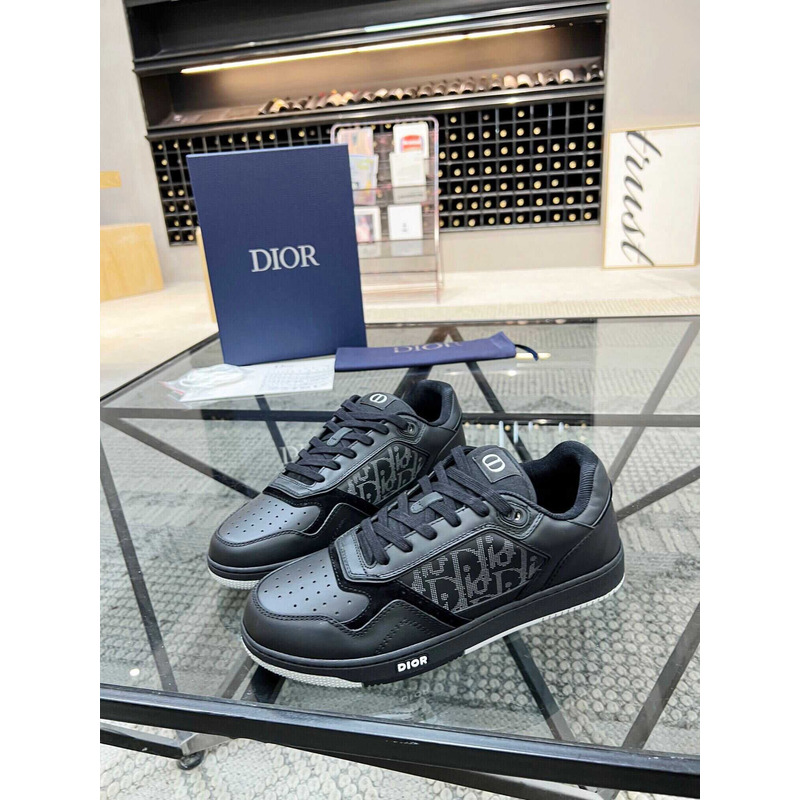 D*or b27 low top sneaker smooth calfskin oblique galaxy leather black