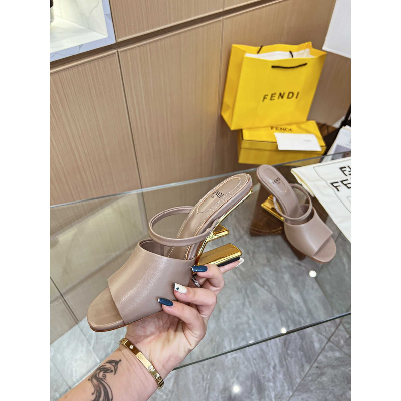 F**di first nude leather high-heeled sandals