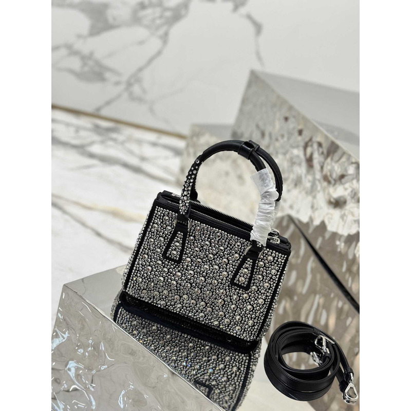 Pra*a mini galleria crystal-embellished tote bag