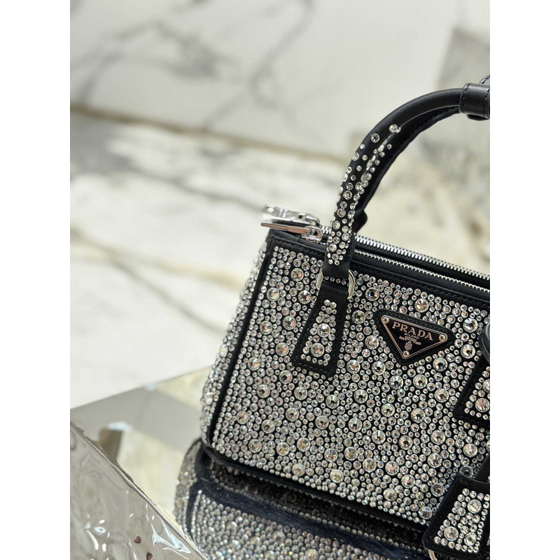 Pra*a mini galleria crystal-embellished tote bag