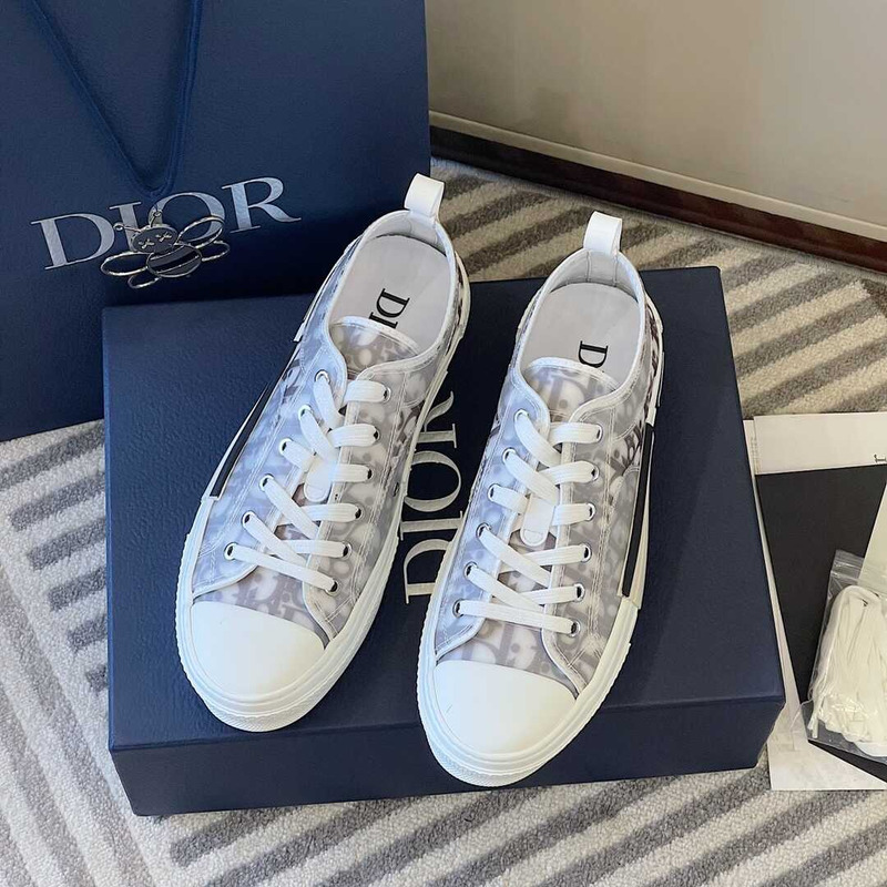 D*or essentials  b23 lowtop sneaker gray and white D*or oblique canvas white