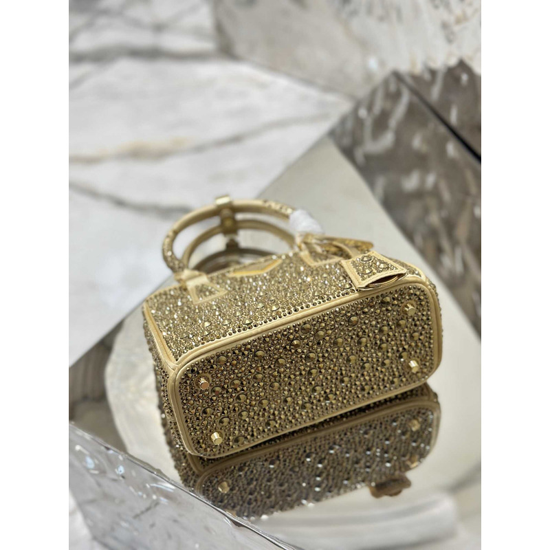 Pra*aPra*a mini galleria crystal-embellished tote bag yellow