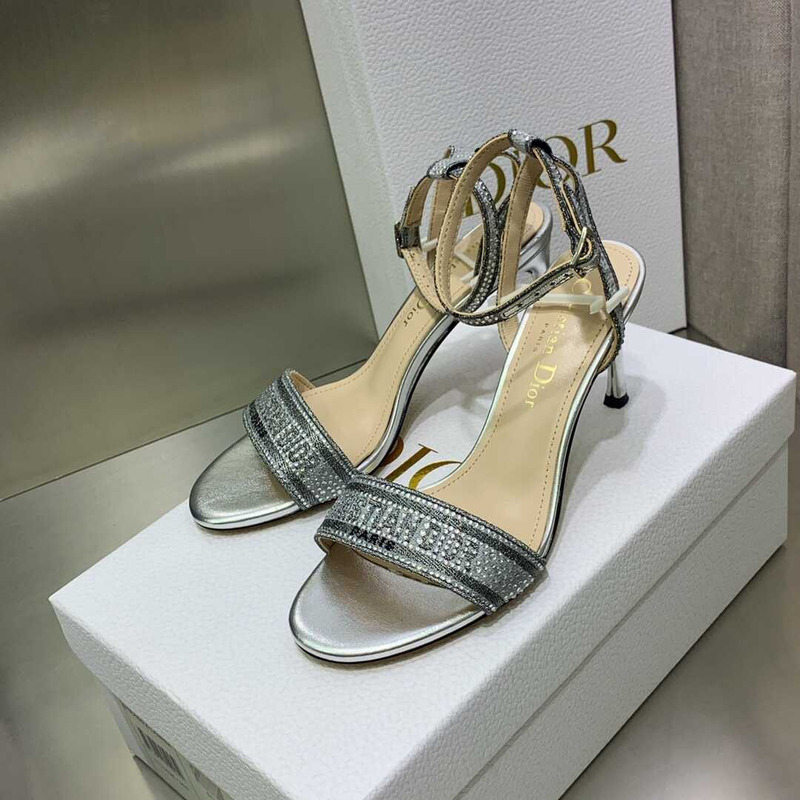 D*or dway heeled sandal silver-tone strass silver