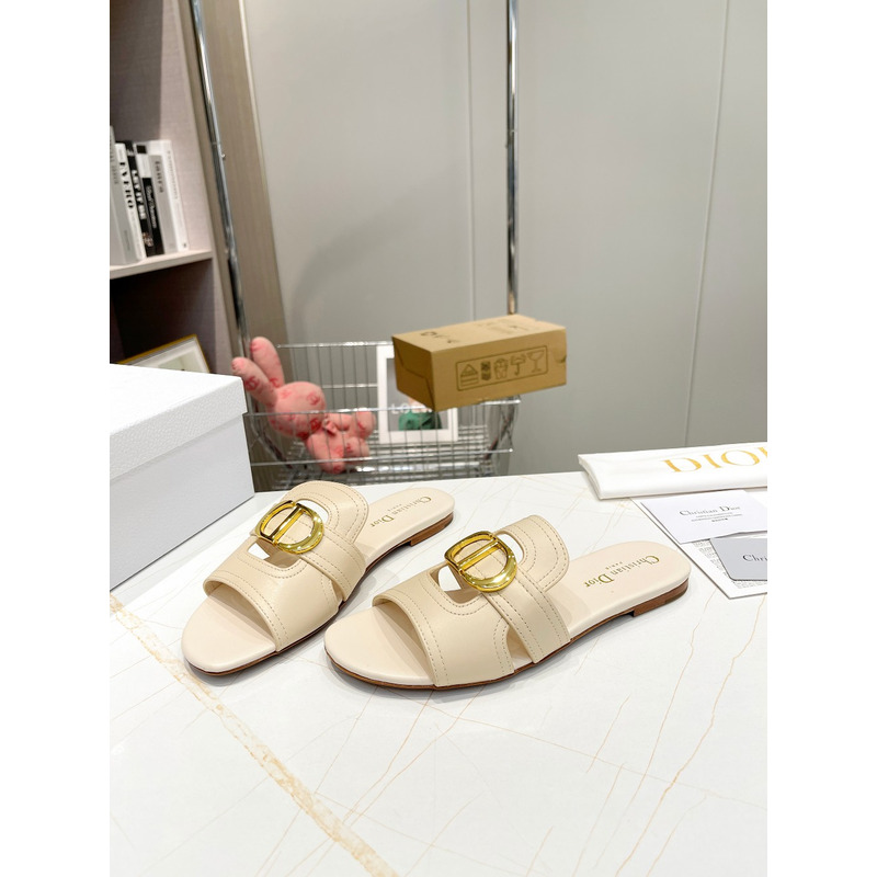 D*or 30 montaigne slide calfskin beige