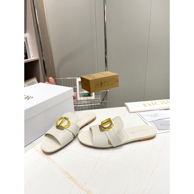 D*or 30 montaigne slide calfskin white