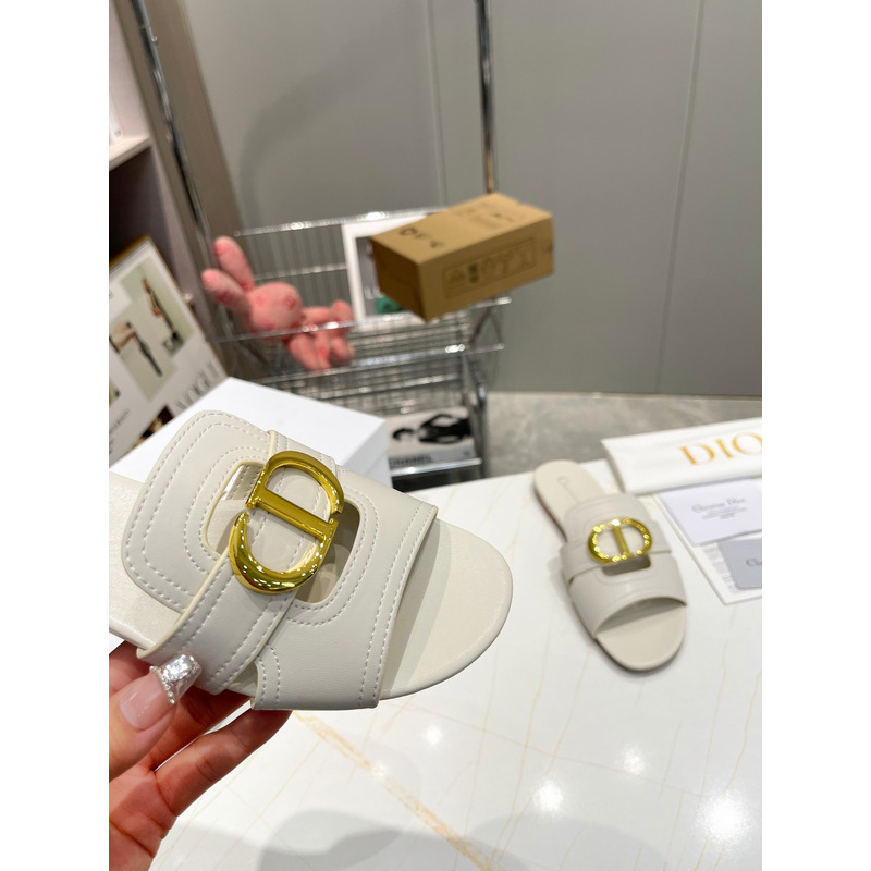 D*or 30 montaigne slide calfskin white