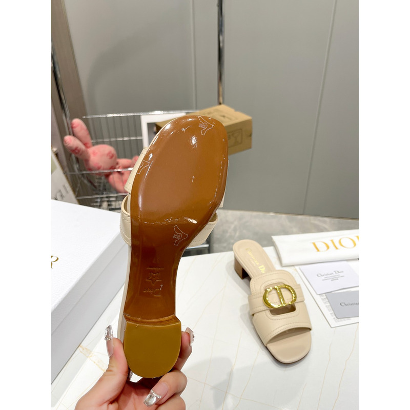 D*or white leather 30 montaigne slide sandals