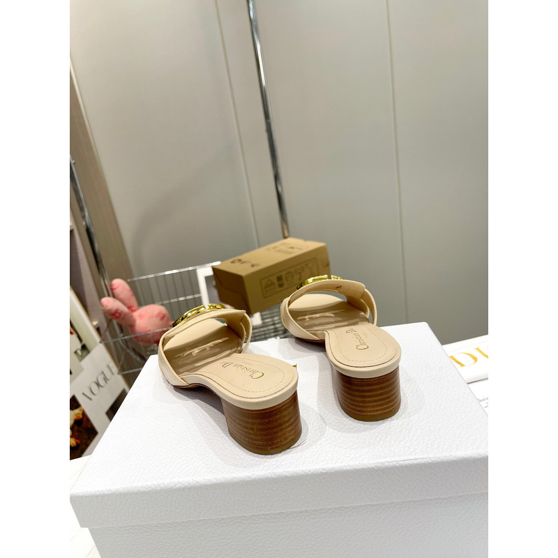 D*or white leather 30 montaigne slide sandals