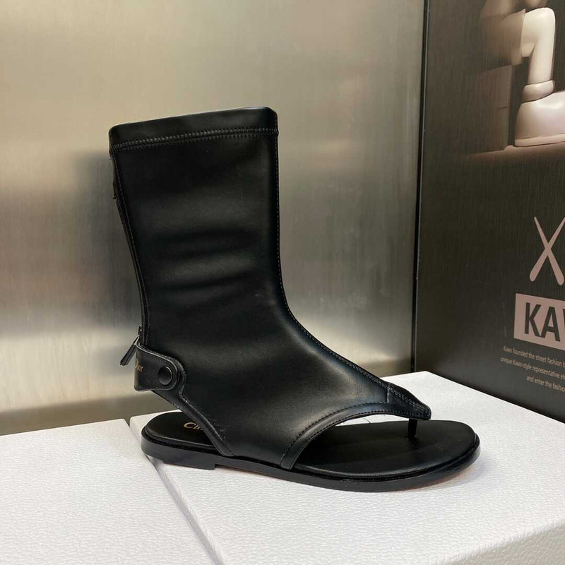 D*or spirit thong sandal black lambskin